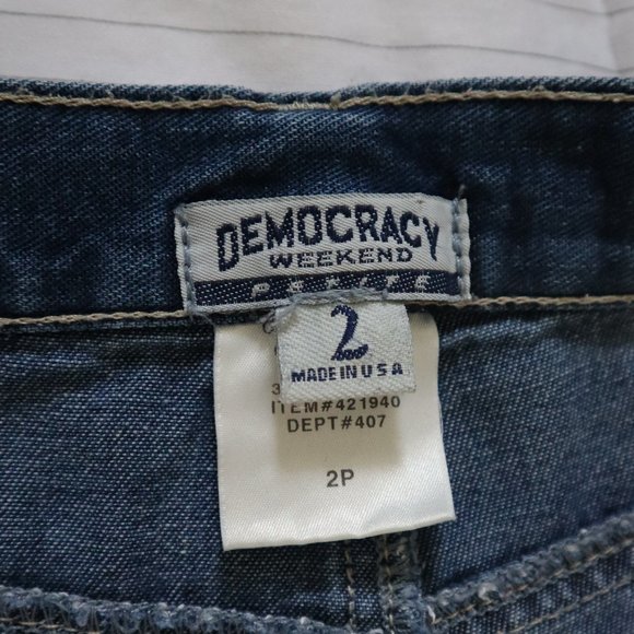 VINTAGE Cropped Straight Leg Jeans Embroidered Hem - Picture 5 of 8